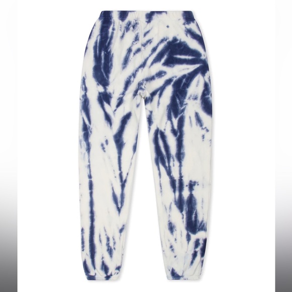 Men’s Les Tien Navy Blue & Ivory Tie Dye Sweatpants - Picture 2 of 10